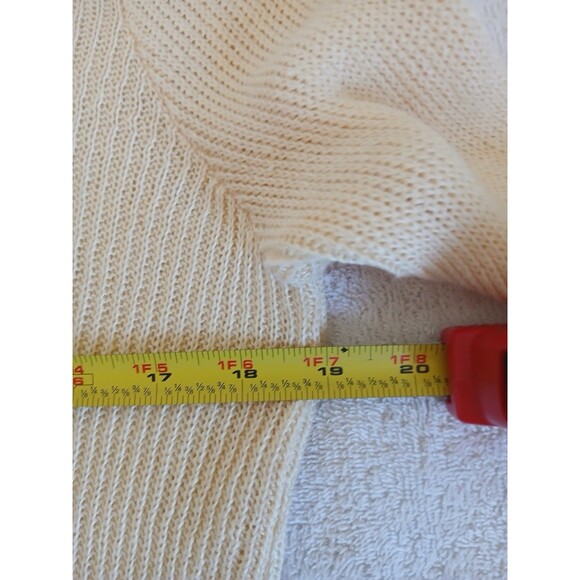 RALPH LAUREN Womens Cardigan Sweater L 100% Linen Creme Button Down  Bohemian - Picture 13 of 16